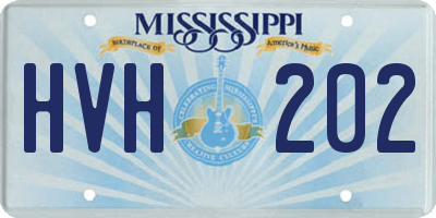 MS license plate HVH202