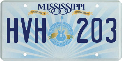 MS license plate HVH203