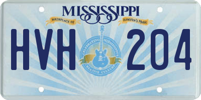MS license plate HVH204