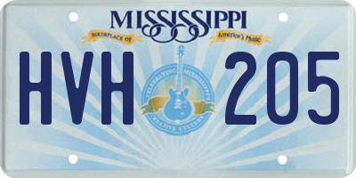 MS license plate HVH205