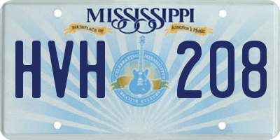 MS license plate HVH208