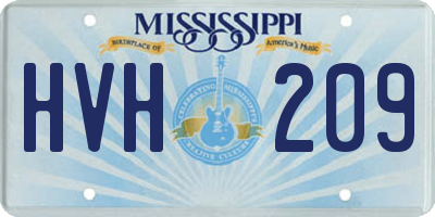MS license plate HVH209