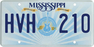 MS license plate HVH210