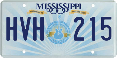 MS license plate HVH215