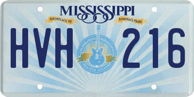 MS license plate HVH216