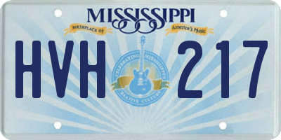 MS license plate HVH217