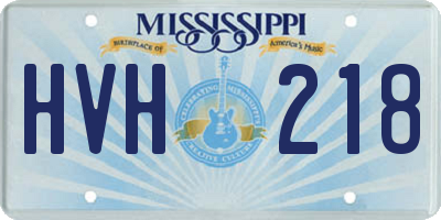 MS license plate HVH218