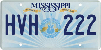 MS license plate HVH222