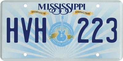MS license plate HVH223
