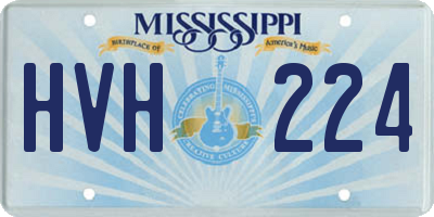 MS license plate HVH224