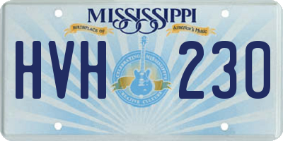 MS license plate HVH230