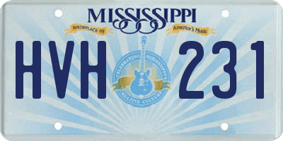 MS license plate HVH231