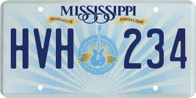 MS license plate HVH234