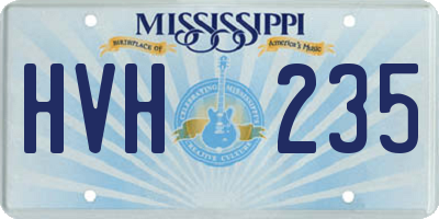 MS license plate HVH235