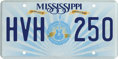 MS license plate HVH250