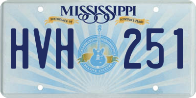 MS license plate HVH251