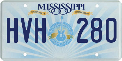 MS license plate HVH280