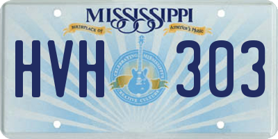 MS license plate HVH303