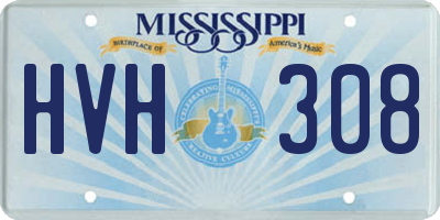 MS license plate HVH308