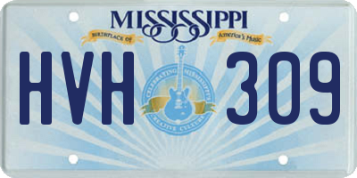 MS license plate HVH309