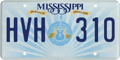 MS license plate HVH310