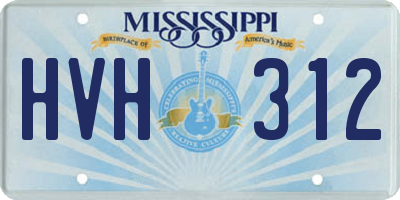 MS license plate HVH312