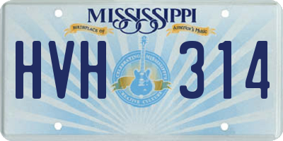 MS license plate HVH314