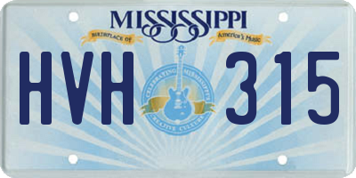 MS license plate HVH315