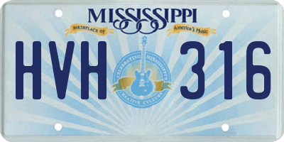 MS license plate HVH316