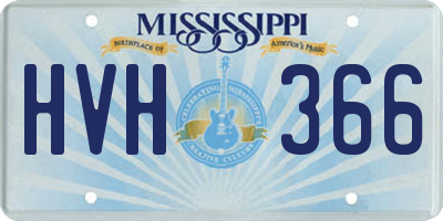 MS license plate HVH366