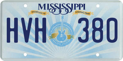 MS license plate HVH380