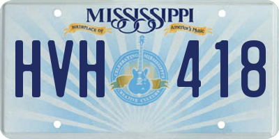 MS license plate HVH418