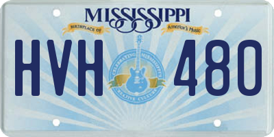 MS license plate HVH480