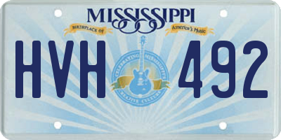 MS license plate HVH492