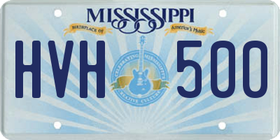 MS license plate HVH500