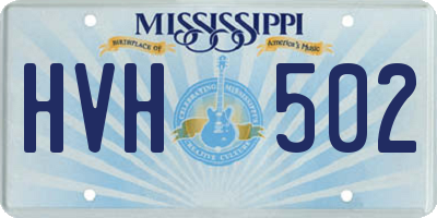 MS license plate HVH502