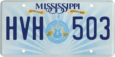 MS license plate HVH503