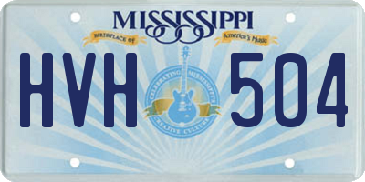 MS license plate HVH504