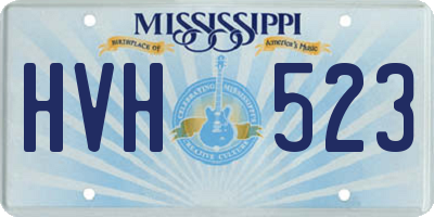 MS license plate HVH523
