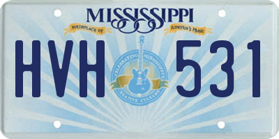 MS license plate HVH531