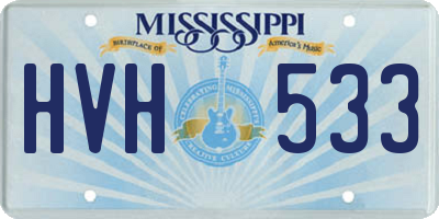 MS license plate HVH533