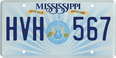MS license plate HVH567