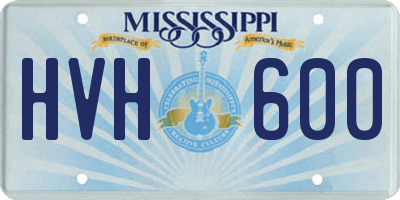MS license plate HVH600