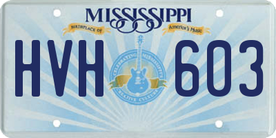 MS license plate HVH603