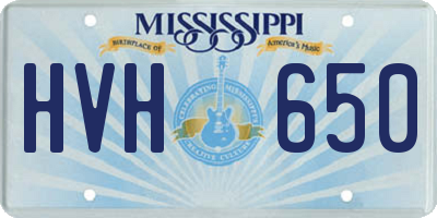 MS license plate HVH650