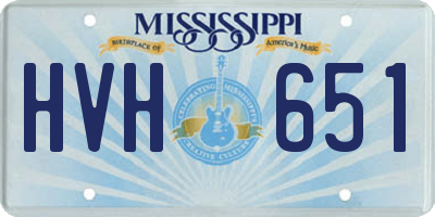 MS license plate HVH651