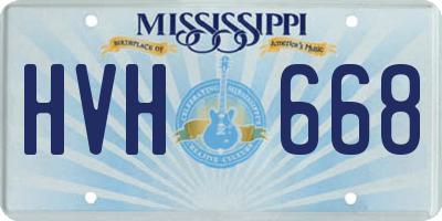 MS license plate HVH668