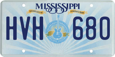 MS license plate HVH680