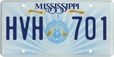 MS license plate HVH701