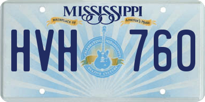 MS license plate HVH760